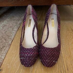 Louise Et Cie Lo Jayant Women's Purple Tweed Round Toe Pumps Sz 39